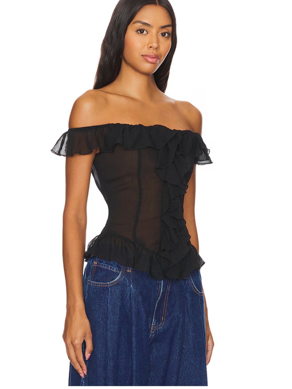 Timeless Ruffle Top in Onyx
LIONESS - Picture 3 of 6